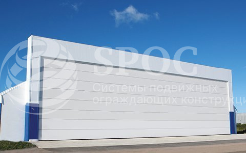 Ангарные ворота шторного типа моносекционные